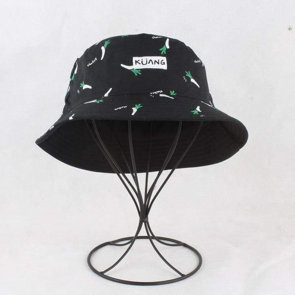 Planet Gates Panama Bucket Hat Men Women Summer Bucket Cap Banana Print Yellow Hat Bob Hat Hip Hop Gorros Fishing Fisherman Hat