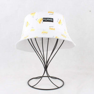 Planet Gates Panama Bucket Hat Men Women Summer Bucket Cap Banana Print Yellow Hat Bob Hat Hip Hop Gorros Fishing Fisherman Hat