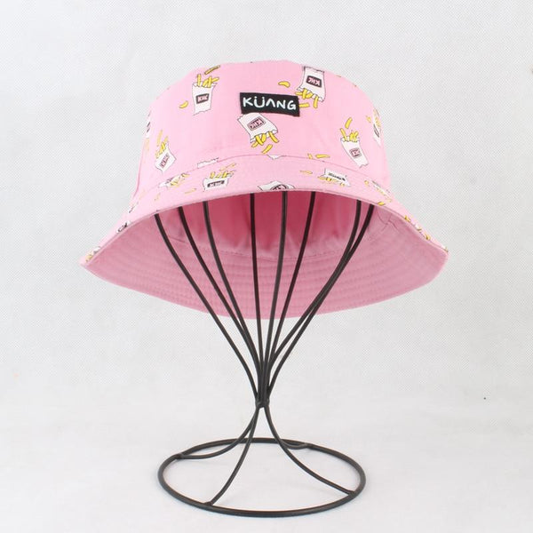 Planet Gates Panama Bucket Hat Men Women Summer Bucket Cap Banana Print Yellow Hat Bob Hat Hip Hop Gorros Fishing Fisherman Hat