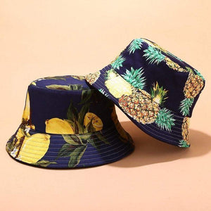 Planet Gates Panama Bucket Hats Women Men Reversible Fruit Banana Watermelon Cherry Print Fisherman Hat Casual Harajuku Hip Hop Bucket Cap