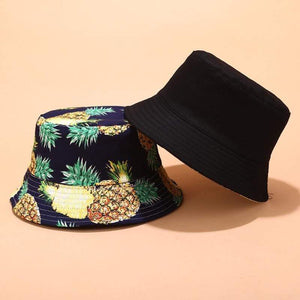 Planet Gates Panama Bucket Hats Women Men Reversible Fruit Banana Watermelon Cherry Print Fisherman Hat Casual Harajuku Hip Hop Bucket Cap