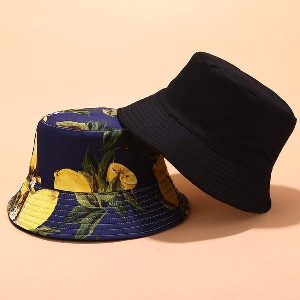 Planet Gates Panama Bucket Hats Women Men Reversible Fruit Banana Watermelon Cherry Print Fisherman Hat Casual Harajuku Hip Hop Bucket Cap