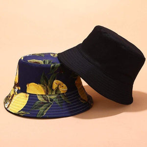Planet Gates Panama Bucket Hats Women Men Reversible Fruit Banana Watermelon Cherry Print Fisherman Hat Casual Harajuku Hip Hop Bucket Cap