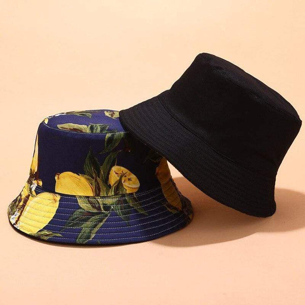 Planet Gates Panama Bucket Hats Women Men Reversible Fruit Banana Watermelon Cherry Print Fisherman Hat Casual Harajuku Hip Hop Bucket Cap