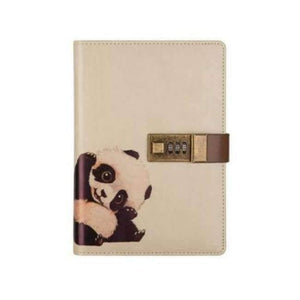 Planet Gates Panda Individual Logo Custom B6 Notebook Writing Pads Lock Password PU Leather Notepad Travelers Office School Diary Binder Gift