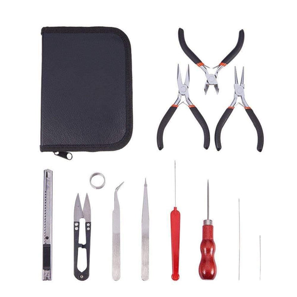 Planet Gates Pandahall Jewelry Making DIY Pliers Tools Set Flat Round Nose Pliers Wire Cutter Pliers Rings Scissor Needles Beading Tweezer