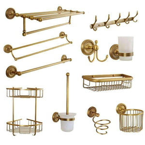 Planet Gates paper holder Antique Carved Bathroom Hardware Sets Solid Brass European Bathroom Accessories Set Brushed Bathroom Products (shelf/towel Rack)