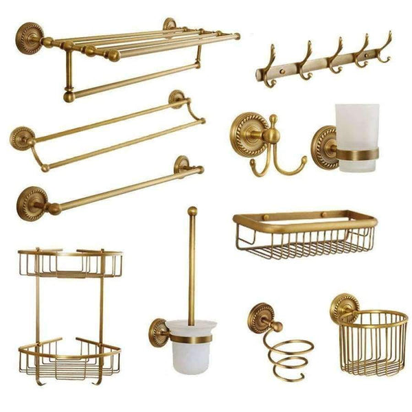 Planet Gates paper holder Antique Carved Bathroom Hardware Sets Solid Brass European Bathroom Accessories Set Brushed Bathroom Products (shelf/towel Rack)