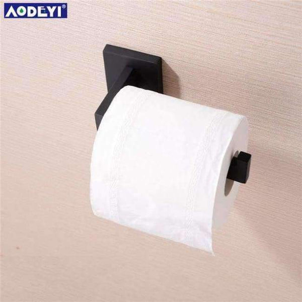 Planet Gates Paper Holder AODEYI Bathroom Hardware Set Black Robe Hook Towel Rail Rack Bar Shelf Paper Holder Toothbrush Holder Bathroom Accessories