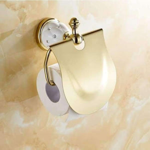 Planet Gates paper holder Bathroom Accessories Sets Crystal Brass Gold Bathroom Hardware Sets Wall Mounted Bathroom Products