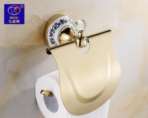 Planet Gates PAPER HOLDER Bathroom Hardware Set Antique Gold&Crystal Bathroom Accessories Sets Bathroom Products FE1