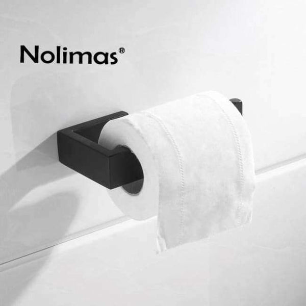 Planet Gates Paper Holder Matte Black SUS 304 Stainless Steel Bathroom Hardware Set Robe Hook Towel Bar Toilet Paper Holder Bathroom Accessories