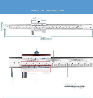 Parallel crossed caliper 0-200mm stainless steel parallel crossed vernier caliper