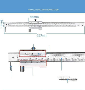 Parallel crossed caliper 0-200mm stainless steel parallel crossed vernier caliper