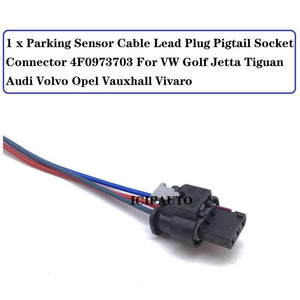 Planet Gates Parking Sensor Cable Lead Plug Pigtail Socket Connector 4F0973703 For VW Golf Jetta Tiguan Audi Volvo Opel Vauxhall Vivaro