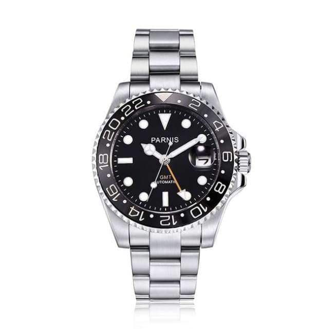 Planet Gates Parnis 40mm Mechanical Watches GMT Sapphire Crystal Man Watch 2018 Diver Watch Automatic relogio masculino Role Luxury Watch Men