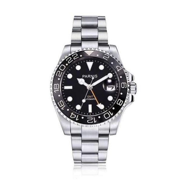 Planet Gates Parnis 40mm Mechanical Watches GMT Sapphire Crystal Man Watch 2018 Diver Watch Automatic relogio masculino Role Luxury Watch Men