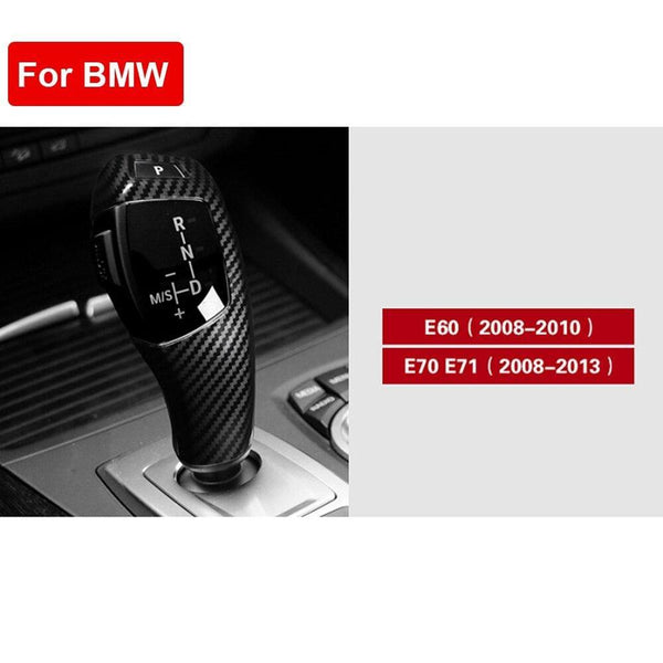 Parts Gear Shift Knob Cover Tool ABS For BMW E60 E70 E71 5 Series X5 X6 Carbon Fiber