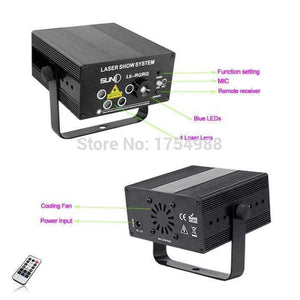 Planet Gates party light 5 Lens 80 Patterns RG Laser BLUE LED Stage Lighting DJ Show Light Green Red Home Professional Light