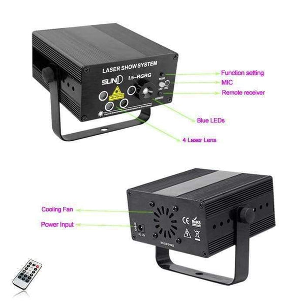 Planet Gates party light 5 Lens 80 Patterns RG Laser BLUE LED Stage Lighting DJ Show Light Green Red Home Professional Light