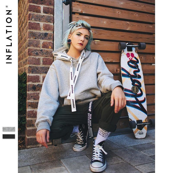 Planet Gates Passio Letter Printed Drawstring Hoodies Streetwear Hip Hop Hoody Mens Hoodies and Sweatshirts High Street