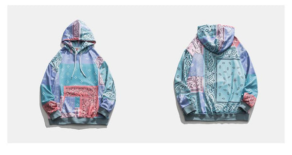 Planet Gates Patchwork Hoodies Sweatshirts Streetwear  Autumn Mens Hip Hop Casual Hooded Pullover Hoodie Harajuku Tops WY086