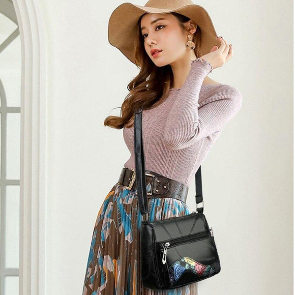 Patchwork Soft Leather Crossbody Bags For Women Luxury Handbags Women Bags Designer Female