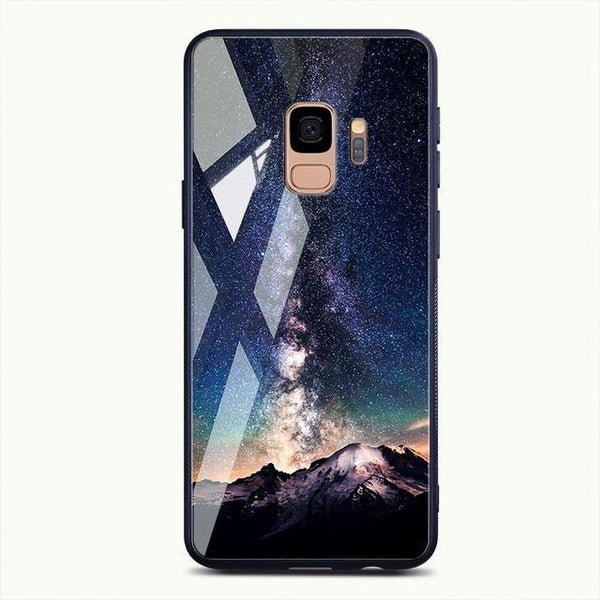 Planet Gates Pattern 02 / For Samsung S9 TOMKAS Tempered Glass Case For Samsung Galaxy S9 S9 Plus Silicone Coque Patterned Phone Cover Cases For Samsung Galaxy Note 9 8