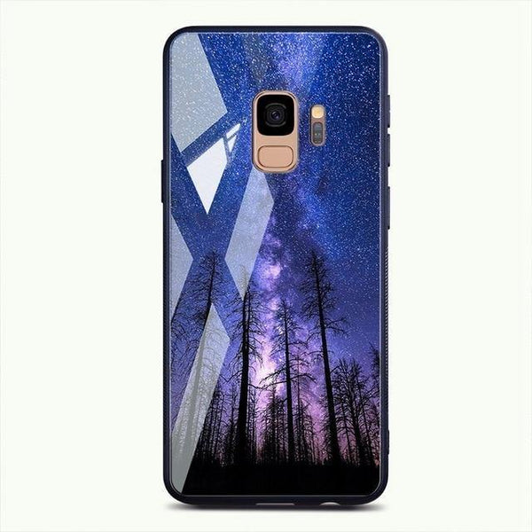 TOMKAS Tempered Glass Case For Samsung Galaxy S9 S9 Plus Silicone Coque Patterned Phone Cover Cases For Samsung Galaxy Note 9 8 - Planet Gates
