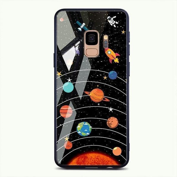 Planet Gates Pattern 17 / For Samsung S9 TOMKAS Tempered Glass Case For Samsung Galaxy S9 S9 Plus Silicone Coque Patterned Phone Cover Cases For Samsung Galaxy Note 9 8