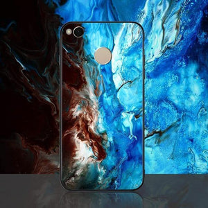 Planet Gates Pattern 2 / Redmi 4X TOMKAS Agate Marble Case for Xiaomi Redmi 4X Note 5 Soft Edge PC+Glass Back Cover Phone Case for Xiaomi Redmi Note 5 Global Pro