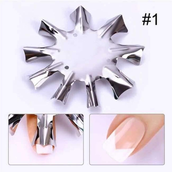 Planet Gates Pattern1 Easy French Line Edge Smile Cutter Nail Stencil Edge Trimmer Multi-size Nail Manicure Nail Art Styling Tool Set