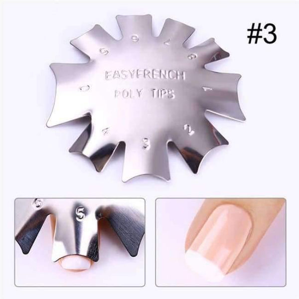 Planet Gates Pattern3 Easy French Line Edge Smile Cutter Nail Stencil Edge Trimmer Multi-size Nail Manicure Nail Art Styling Tool Set