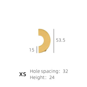 Planet Gates PB-XS Brass Furniture Handles Modern Light Luxury Semi Circle Pulls Wardrobe Dresser Cupboard Cabinet Drawer Half Moon Knobs