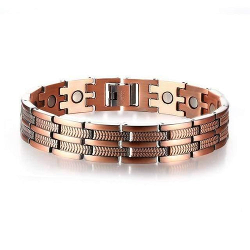 Planet Gates PBRM-004 / 21.5cm Mens Elegant Pure Copper Magnetic Therapy Link Bracelet Pain Relief For Arthritis And Carpal Tunnel Male Jewelry 8.46"