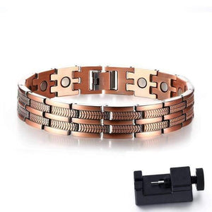Planet Gates PBRM-004CDQ / 21.5cm Mens Elegant Pure Copper Magnetic Therapy Link Bracelet Pain Relief For Arthritis And Carpal Tunnel Male Jewelry 8.46"