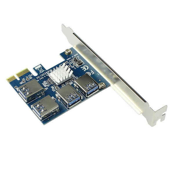Planet Gates PCI-E to PCI-E Adapter 1 Turn 4 PCI-Express Slot 1x to 16x USB 3.0 Mining Special Riser Card PCIe Converter for BTC Miner Mining