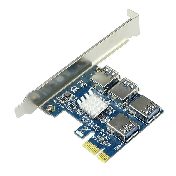 Planet Gates PCI-E to PCI-E Adapter 1 Turn 4 PCI-Express Slot 1x to 16x USB 3.0 Mining Special Riser Card PCIe Converter for BTC Miner Mining