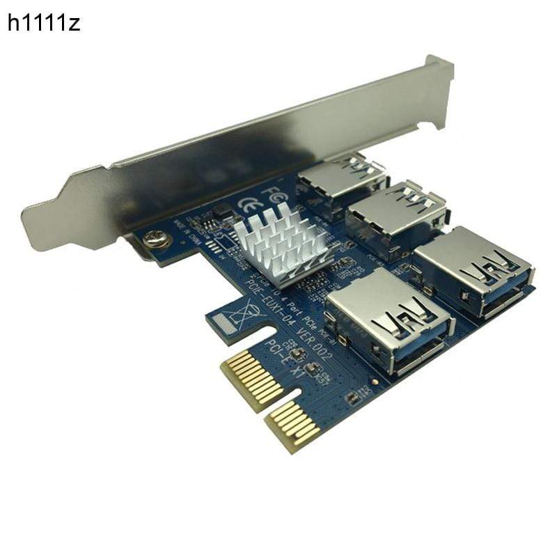 Planet Gates PCI-E to PCI-E Adapter 1 Turn 4 PCI-Express Slot 1x to 16x USB 3.0 Mining Special Riser Card PCIe Converter for BTC Miner Mining