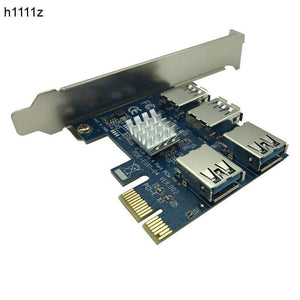 Planet Gates PCI-E to PCI-E Adapter 1 Turn 4 PCI-Express Slot 1x to 16x USB 3.0 Mining Special Riser Card PCIe Converter for BTC Miner Mining
