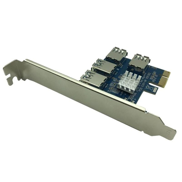 Planet Gates PCI-E to PCI-E Adapter 1 Turn 4 PCI-Express Slot 1x to 16x USB 3.0 Mining Special Riser Card PCIe Converter for BTC Miner Mining