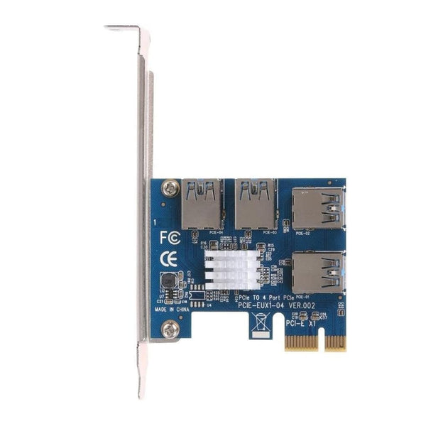 Planet Gates PCI-E to PCI-E Adapter 1 Turn 4 PCI-Express Slot 1x to 16x USB 3.0 Mining Special Riser Card PCIe Converter for BTC Miner Mining