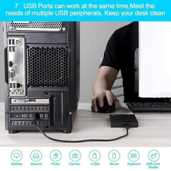 Planet Gates PCI-E to USB 3.0 7-Port Expansion Card, PCI Express USB 3.2 Add in Card, Internal USB3 Hub Converter for Desktop PC