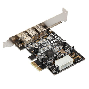 Planet Gates PCI Express 3 Port Firewire 1394B & 1394A PCIe 1.1 x1 Card TI XIO2213B Chipset