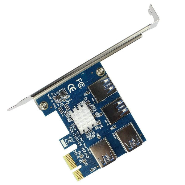 Planet Gates PCIe 1 to 4 PCI express 16X slots Riser Card PCI-E 1X to External 4 PCI-e Slot Adapter PCIe Multiplier Card for Bitcoin Miner