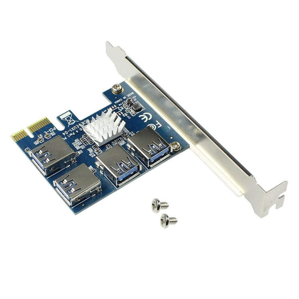 Planet Gates PCIe 1 to 4 PCI express 16X slots Riser Card PCI-E 1X to External 4 PCI-e Slot Adapter PCIe Multiplier Card for Bitcoin Miner