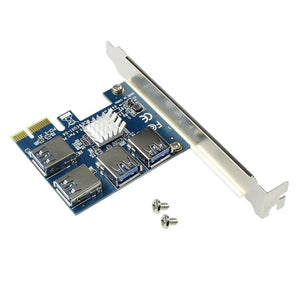 Planet Gates PCIe 1 to 4 PCI express 16X slots Riser Card PCI-E 1X to External 4 PCI-e Slot Adapter PCIe Multiplier Card for Bitcoin Miner