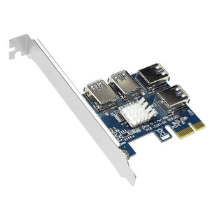 Planet Gates PCIe 1 to 4 PCI express 16X slots Riser Card PCI-E 1X to External 4 PCI-e Slot Adapter PCIe Multiplier Card for Bitcoin Miner