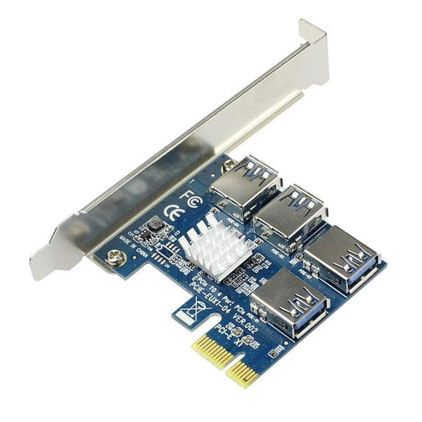 Planet Gates PCIe 1 to 4 PCI express 16X slots Riser Card PCI-E 1X to External 4 PCI-e Slot Adapter PCIe Multiplier Card for Bitcoin Miner