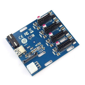 Planet Gates PCIe 1 to 4 PCI Express 1X Slots Riser Card Mini ITX to External 4 PCI-e Slot Adapter PCIe Port Multiplier Card Q21533